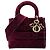 Dior Red Medium Embroidered Velvet Cannage Lady D Lite Rosso Bordò
