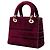 Dior Red Medium Embroidered Velvet Cannage Lady D Lite Rosso Bordò - vista 2