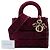 Dior Red Medium Embroidered Velvet Cannage Lady D Lite Rosso Bordò - vista 6