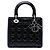 Dior Black Medium Patent Cannage Lady Dior Nero