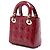 Dior Red Mini Patent Cannage Lady Dior Rosso Bordò - vista 2