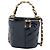 Chanel Afternoon Tea Vanity Case mit oberem Griff aus schwarzem gestepptem Lackleder mit Kette - Ansicht 2