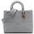 Dior Gray Large Embroidered Canvas Cannage Lady D Lite Marrone