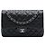 Chanel Black Jumbo Classic Caviar Double Flap Nero