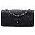 Chanel Black Small CC Quilted Lambskin Astrakhan Flap Nero