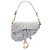Dior Gray Oblique bestickte Canvas Saddle Bag Braun Grau