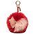 Fendi Charm per Borsa Pom Pom Cuore in Pelliccia di Volpe e Nappa Lucida Rossa Rosso