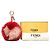 Fendi Charm per Borsa Pom Pom Cuore in Pelliccia di Volpe e Nappa Lucida Rossa Rosso - vista 5
