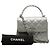 Chanel Mini CC Metallic Lambskin Top Handle Clutch con catena, argento - vista 7