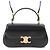 Céline Borsa Celine Lola Teen in pelle di vitello lucida nera con Triomphe Nero