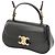 Céline Borsa Celine Lola Teen in pelle di vitello lucida nera con Triomphe Nero - vista 8