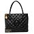Borsa Tote Chanel Black Caviar Medallion Nero - vista 7