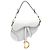 Borsa Saddle Dior Mini in pelle di vitello granulata bianca Bianco