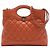 Borsa Chanel 31 Shopping Bag Mini in vitello grinzato lucido arancione