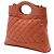 Borsa Chanel 31 Shopping Bag Mini in vitello grinzato lucido arancione - vista 2