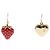 Orecchini Louis Vuitton Cuore Fragola in resina rossa placcata oro e strass Rosso