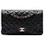 Chanel Black Medium Classic Lambskin Double Flap Nero