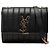Portafoglio a catena Vicky in pelle di agnello matelassé nera con monogramma Saint Laurent Nero