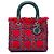 Dior Red Medium Tweed Cannage Fringe Lady Dior Rot
