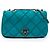 Chanel Blue CC Iridescent Calfskin Diamond Stitch Flap Azul Turquesa
