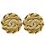 Orecchini a clip rotondi Chanel Gold CC placcati oro con strass D'oro
