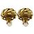 Orecchini a clip rotondi Chanel Gold CC placcati oro con strass D'oro - vista 3