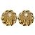 Orecchini a clip rotondi Chanel Gold CC placcati oro con strass D'oro - vista 7