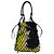 Borsa bucket Prada in pelle mesh nera e tessuto stampato tie-dye Nero