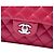 Chanel Pink Medium Classic Lambskin Double Flap Rosa - vista 5