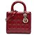 Dior Red Medium Patent Cannage Lady Dior Rosso Bordò