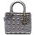 Dior Silver Medium Metallic Lambskin Cannage Lady Dior Argento