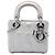 Dior Silver Mini Iridescent Lambskin Cannage Lady Dior Argento