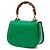 Bamboo Borsa Gucci Green Mini Calfskin Web 1947 con manico in bambù Verde - vista 2