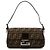 Borsa Baguette Fendi in tela Zucca marrone