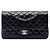 Chanel Black Medium Classic Lambskin Double Flap Nero