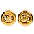 Orecchini a clip rotondi Chanel Gold CC placcati oro D'oro