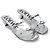 Sandali con tacco argentati Loewe con fiocco Argento - vista 12