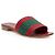 Sandali slide Gucci con logo ricamato e banda Web - Size 9 / 39 Rosso