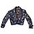Chaqueta corta de punto estampada Saint Laurent Rive Gauche Blanco Azul Multicolor