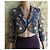 Chaqueta corta de punto estampada Saint Laurent Rive Gauche Blanco Azul Multicolor - vista 3