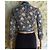 Chaqueta corta de punto estampada Saint Laurent Rive Gauche Blanco Azul Multicolor - vista 5