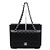 Chanel Borsa a tracolla media in pelle caviar nera classica con catena argentata Nero