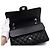 Chanel Borsa a tracolla media in pelle caviar nera classica con catena argentata Nero - vista 6
