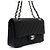Chanel Borsa a tracolla Classic Medium in caviale nero con catena argentata - vista 4