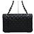 Chanel Borsa a tracolla Classic Medium in caviale nero con catena argentata - vista 5