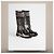 Dior Botas D-Major Black White Cannage Tweed, Pele de Bezerro Preta - vista 4
