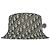 Dior Cappello Bucket Oblique Blu Navy Beige Misto Cotone Jacquard