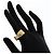 Diamond Céline Anello Celine Logo Cross Diamanti in Oro Giallo 18K - vista 7