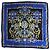 Gianni Versace Foulard Seta Barocco Anni 90 Nero Blu D'oro