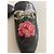 Gucci Princetown Mules in pelle nera con ricamo rosa - vista 9